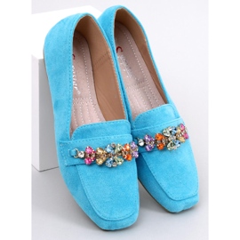 Mocassins bleu Davitian en zircons cubiques 1