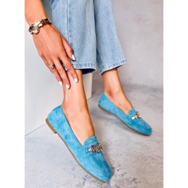 Mocassins bleu Davitian en zircons cubiques 3