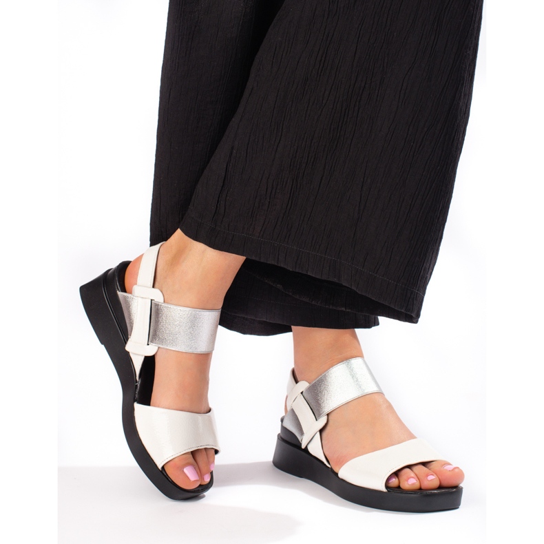 W. Potocki Sandales à enfiler blanches de Potocki argent 1