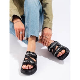 Pantoufles LA.FI noires confortables le noir 7