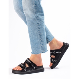 Pantoufles LA.FI noires confortables le noir 1