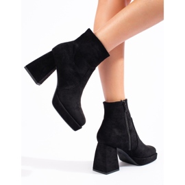 Bottines femme à talon large, noires le noir 1