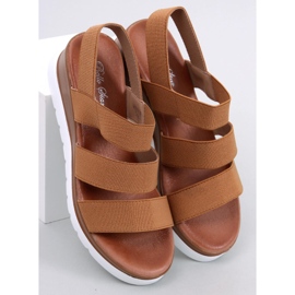Sandales compensées Cregger Camel brun 1