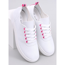 Baskets femme Gelman BLANC/FUCHJA blanche 1