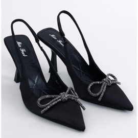 Escarpins à talon ouvert Hannah Black noir 1