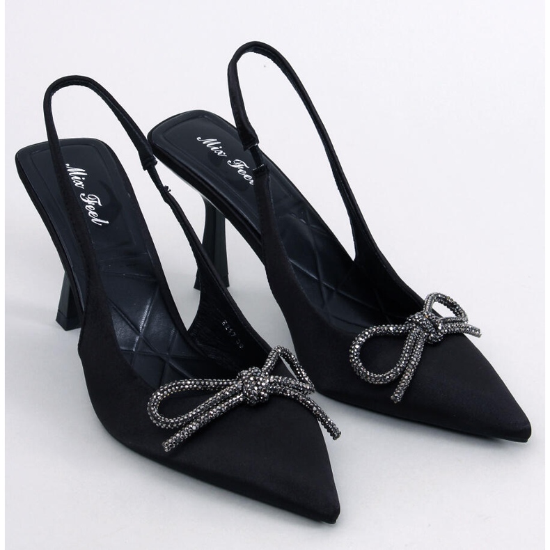 Escarpins à talon ouvert Hannah Black noir 1