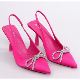 Escarpins Hannah fuchsia à talon ouvert rose 1