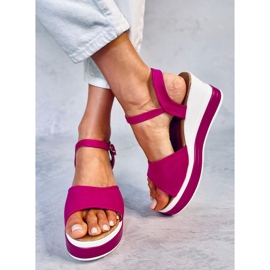Sandales compensées Dirado Fuchsia rose 5