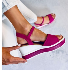 Sandales compensées Dirado Fuchsia rose 4