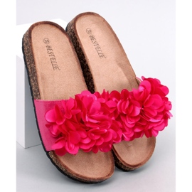 Chaussons en liège à fleurs Gardner Fuchsia rose 1