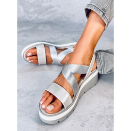 Sandales compensées Sethi Silver argent 3