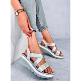 Sandales compensées Sethi Silver argent 4