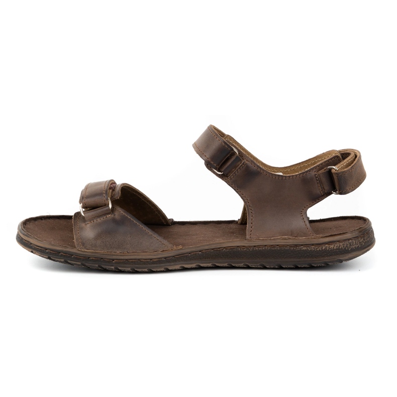 KOMODO Sandales en cuir marron pour hommes 881K brun 1