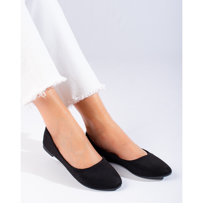 W. Potocki Ballerines classiques daim femme noir Potocki le noir 1