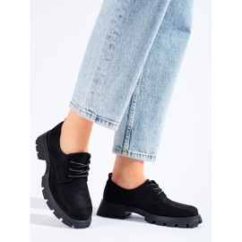 Chaussures noires à semelle épaisse de Shelovet le noir 2