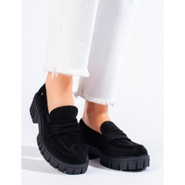 Mocassins Shelovet femme en daim noir le noir 3