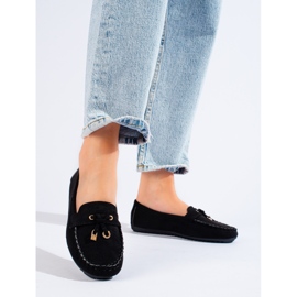 Mocassins en daim noir pour femmes de Shelovet le noir 1