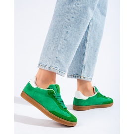 Baskets en daim vert Shelovet 3