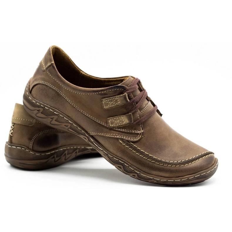KOMODO Chaussures en cuir pour hommes 583 Marron brun 4