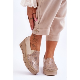 Baskets Compensées en Cuir Maciejka 5814A-10 Beige 1