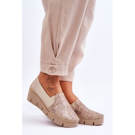 Baskets Compensées en Cuir Maciejka 5814A-10 Beige 6