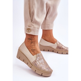 Baskets Compensées en Cuir Maciejka 5814A-10 Beige 2