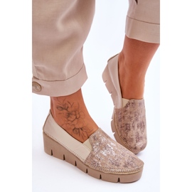 Baskets Compensées en Cuir Maciejka 5814A-10 Beige 4