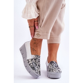 Baskets Compensées en Cuir Maciejka 5814A-11 Blanc-Noir blanche 1