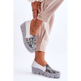 Baskets Compensées en Cuir Maciejka 5814A-11 Blanc-Noir blanche 4