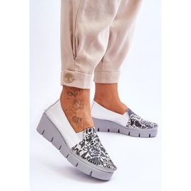 Baskets Compensées en Cuir Maciejka 5814A-11 Blanc-Noir 2