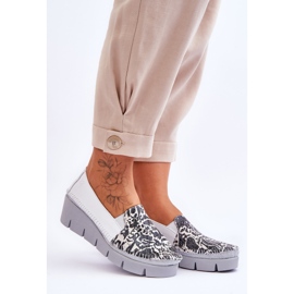 Baskets Compensées en Cuir Maciejka 5814A-11 Blanc-Noir blanche 6