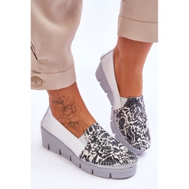 Baskets Compensées en Cuir Maciejka 5814A-11 Blanc-Noir blanche 3