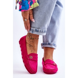 Mocassins à enfiler en suède fuchsia Castelo rose 1