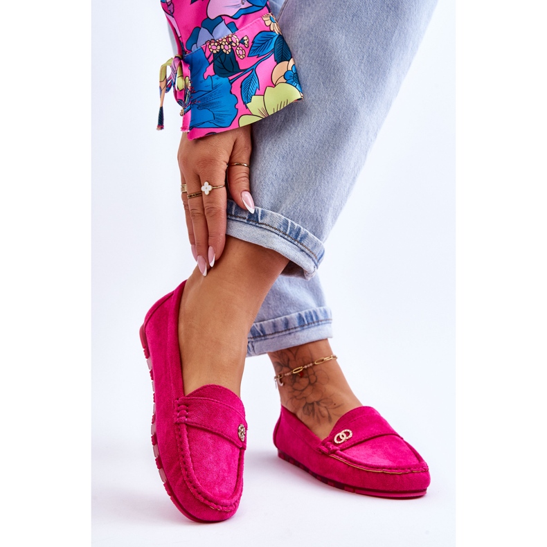 Mocassins à enfiler en suède fuchsia Castelo rose 2
