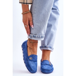 Mocassins à enfiler en daim bleu Castelo 1