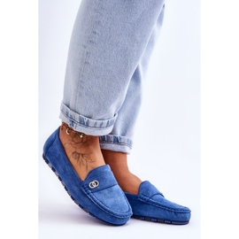 Mocassins à enfiler en daim bleu Castelo 7