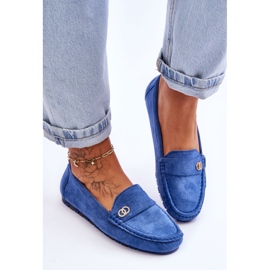Mocassins à enfiler en daim bleu Castelo 4