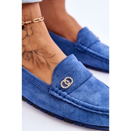 Mocassins à enfiler en daim bleu Castelo 5