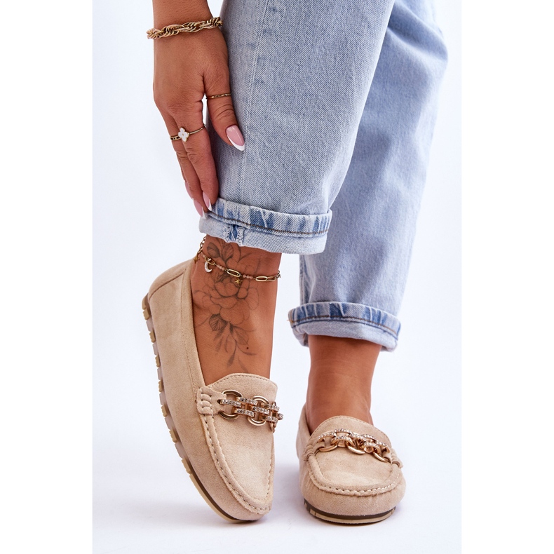 Mocassins en Daim pour Femme Beige Sorento 1