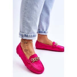 Mocassins en daim à enfiler pour femmes Fuchsia Sorento rose 3