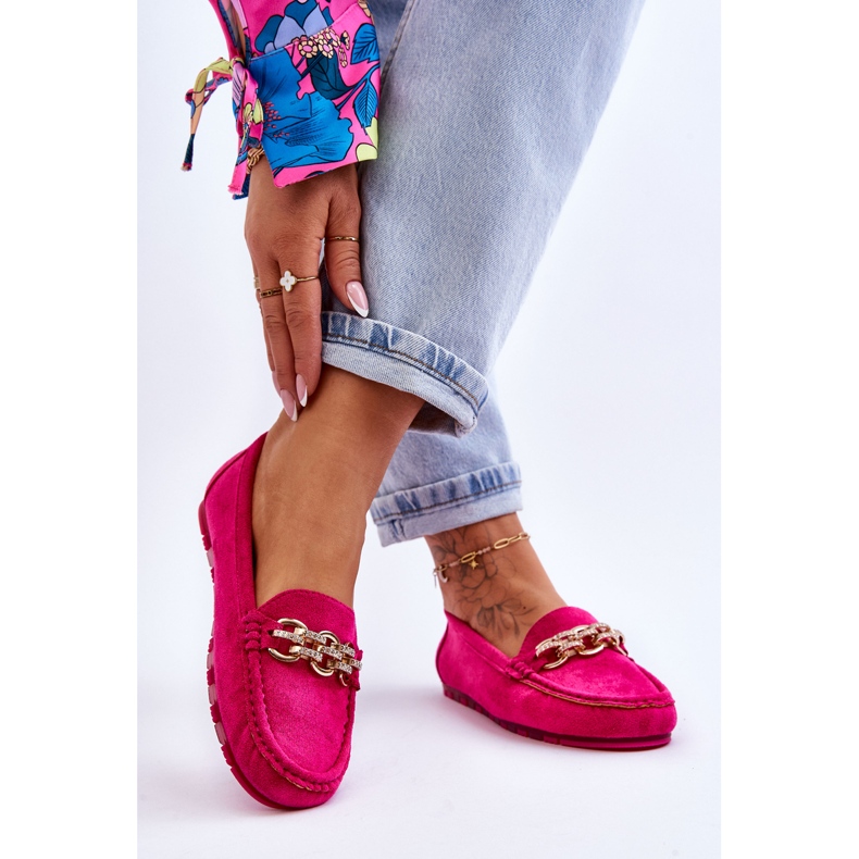 Mocassins en daim à enfiler pour femmes Fuchsia Sorento rose 2