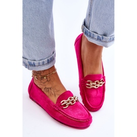 Mocassins en daim à enfiler pour femmes Fuchsia Sorento rose 4