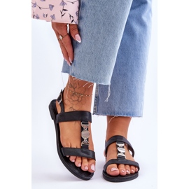 Sandales Plates Femme À Bride Décorative Black Berry le noir 1