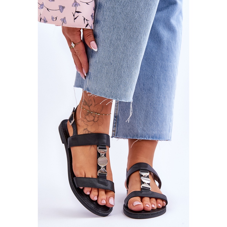 Sandales Plates Femme À Bride Décorative Black Berry le noir 1