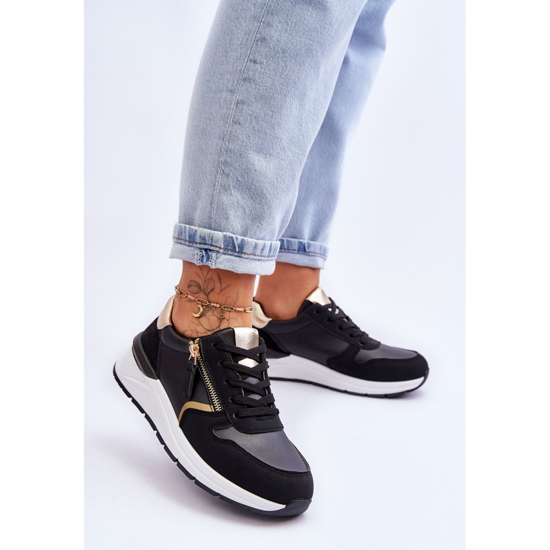 PG1 Chaussures De Sport Pour Femmes Avec Fermeture Éclair Noir Larisa 2