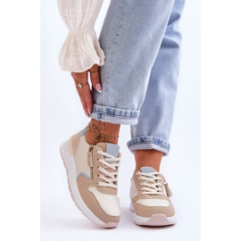 PG1 Chaussures de sport pour femmes avec fermeture éclair Beige Larisa 1