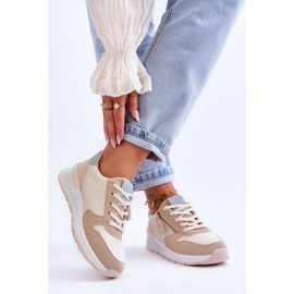 PG1 Chaussures de sport pour femmes avec fermeture éclair Beige Larisa 2 PG1 Chaussures de sport pour femmes avec fermeture éclair Beige Larisa 2