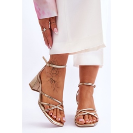 FB2 Sandales à talons hauts Golden Felisa à la mode doré 2