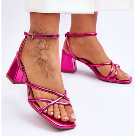 Sandales à talons hauts Fuchsia Felisa à la mode rose 3
