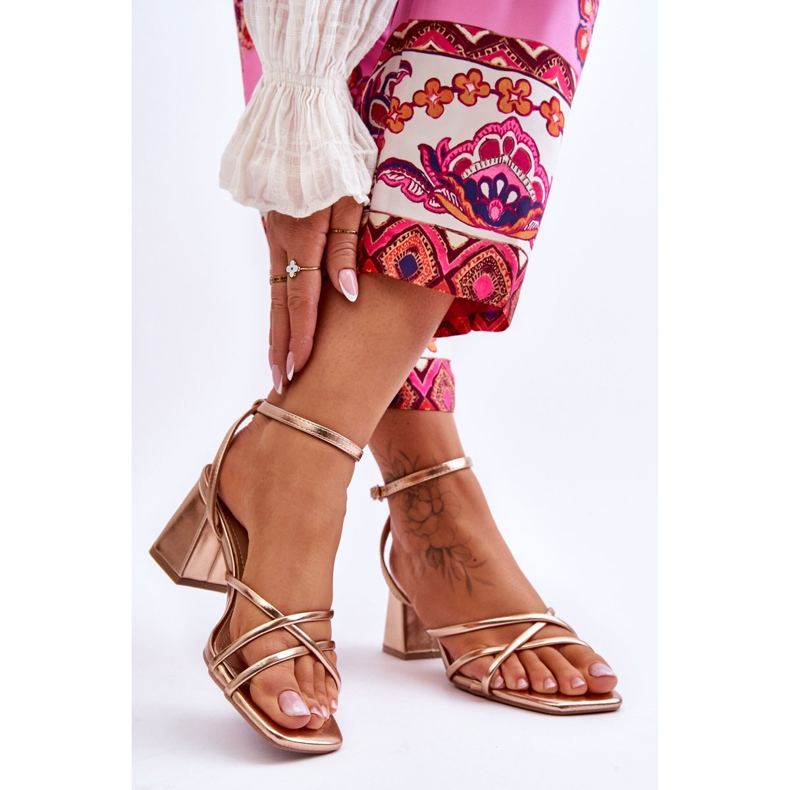 FB2 Sandales à talons hauts Felisa en or rose à la mode doré 2